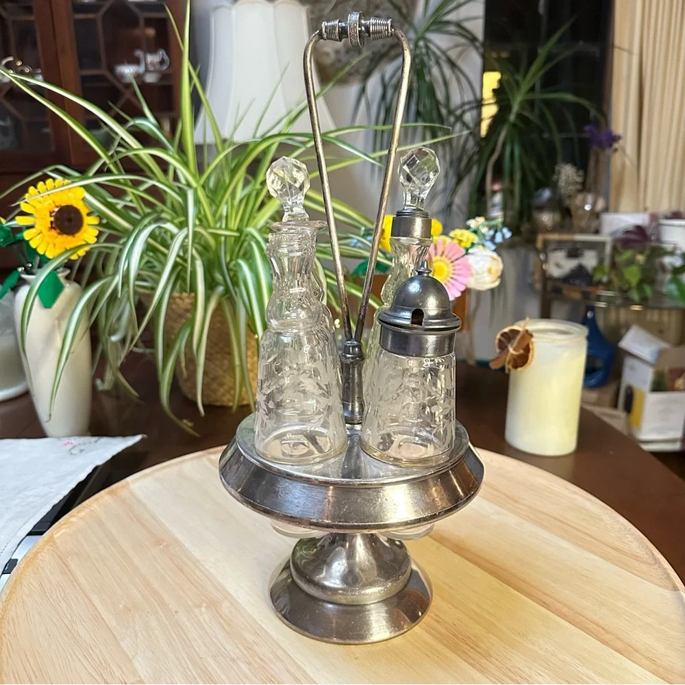 Antique Simpson Hall Miller Quadruple Plate Cruet / Castor Set – Victorian Era